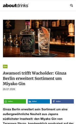 About Drinks: Ginza Berlin Expands Its Selection to Include Miyako Gin