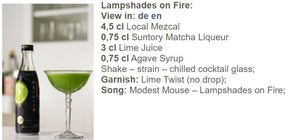 Lampshades on Fire - Matcha & Mezcal in einem Cocktail vereint