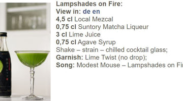 Lampshades on Fire - Matcha & Mezcal in einem Cocktail vereint